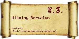 Mikolay Bertalan névjegykártya