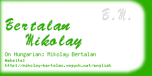 bertalan mikolay business card